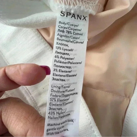 SPANX Distressed Skinny Jean‎ Sz L White - Picture 9 of 14